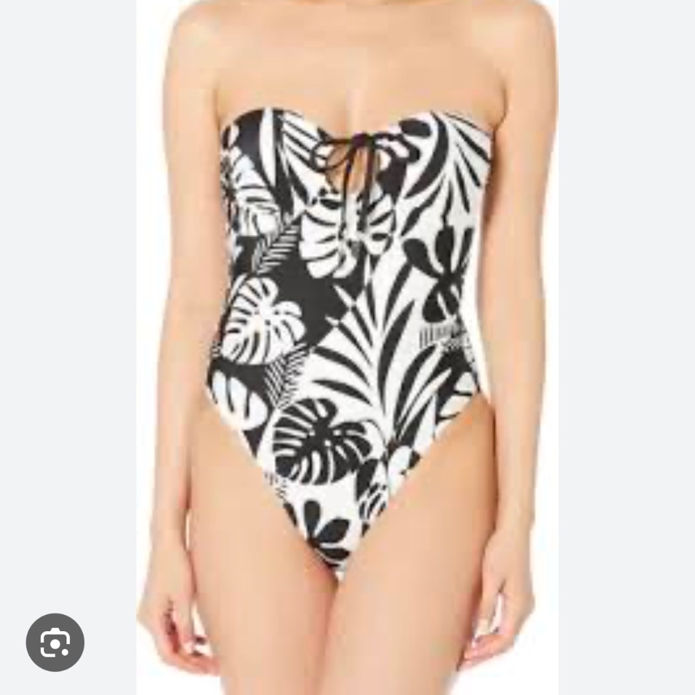 BNWT La Blanca Sunshine 79 Optic Tropic Keyhole Bandeau One Piece Size 10